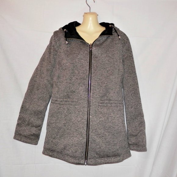 Reversible Dressbarn XL Parka Jacket Black Gray - Picture 2 of 10